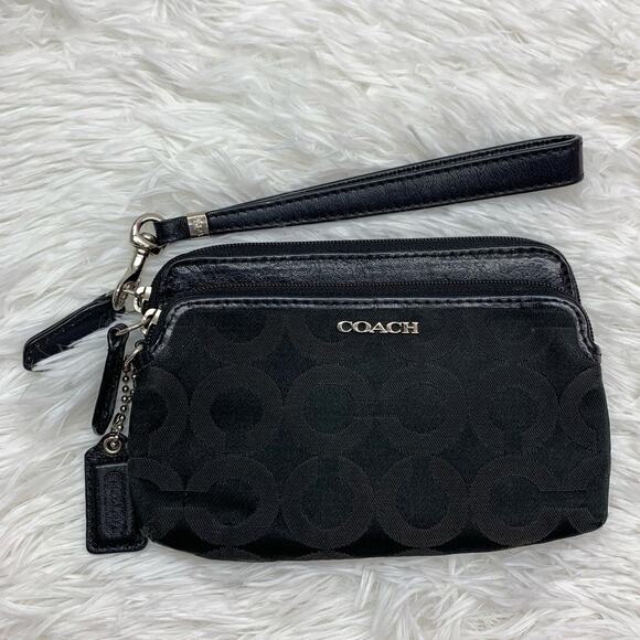 COACH y2k Black Wristlet with Card Slot - Picture 1 of 9